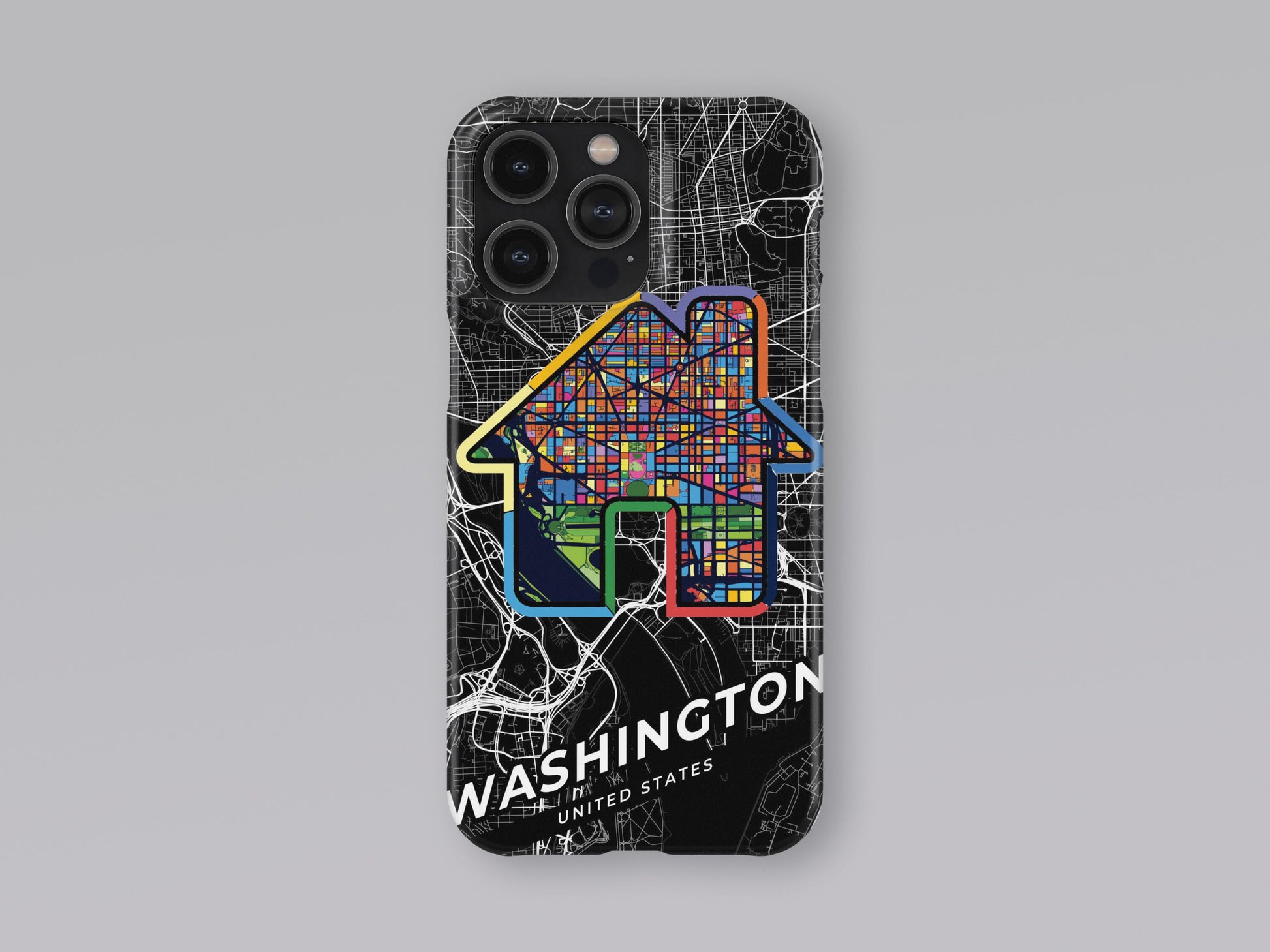 Washington D.C. slim phone case with colorful icon 3