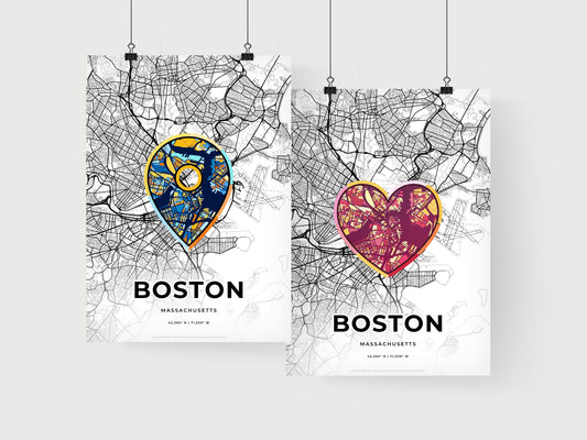 Boston Massachusetts art print for couples