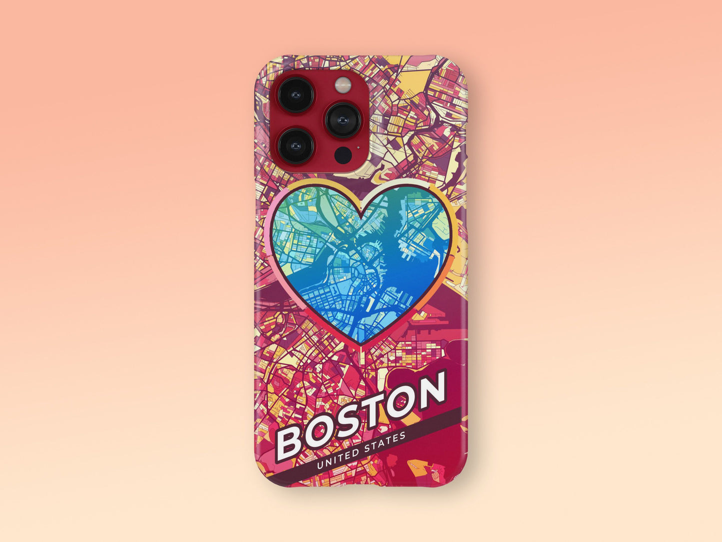 Boston Massachusetts slim phone case with colorful icon. Birthday, wedding or housewarming gift. Couple match cases. 2