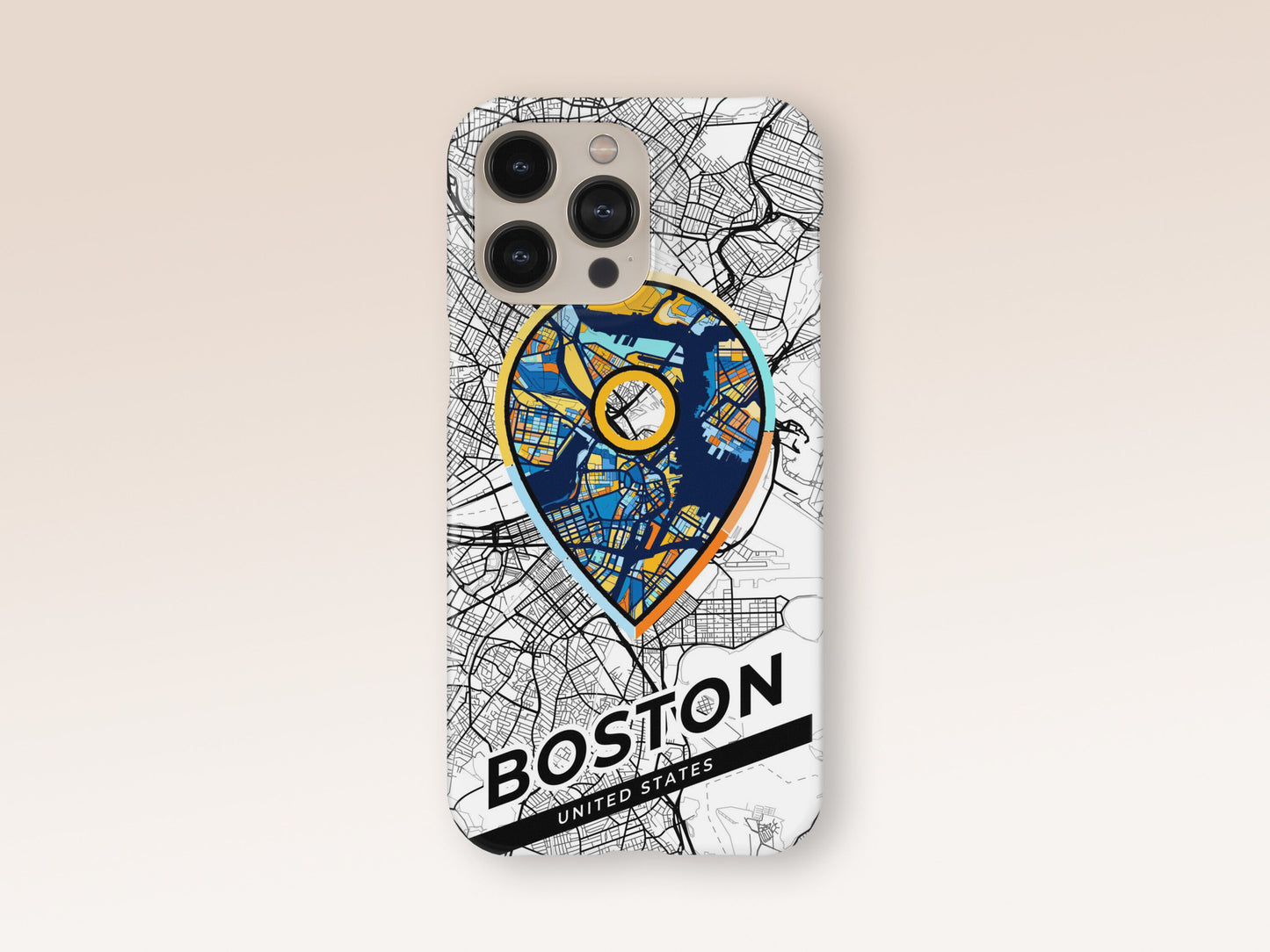 Boston Massachusetts slim phone case with colorful icon. Birthday, wedding or housewarming gift. Couple match cases. 1