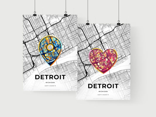 Detroit Michigan art print for couples