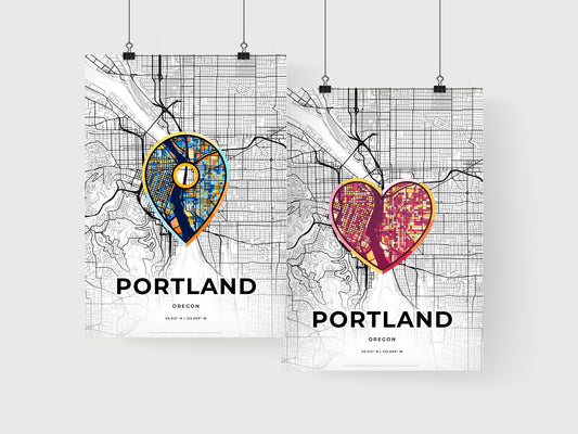 Portland Oregon art print for couples