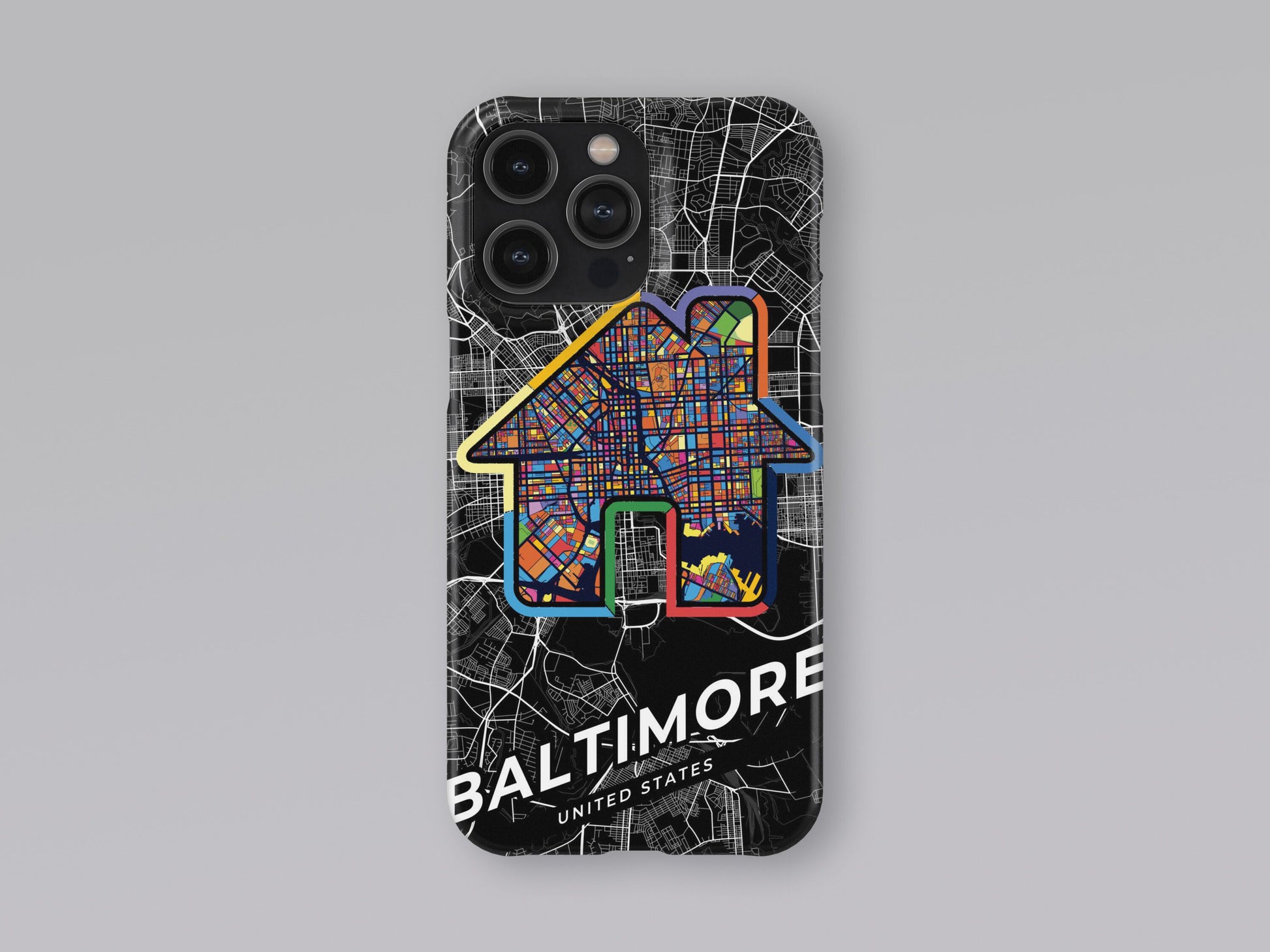 Baltimore Maryland slim phone case with colorful icon. Birthday, wedding or housewarming gift. Couple match cases. 3