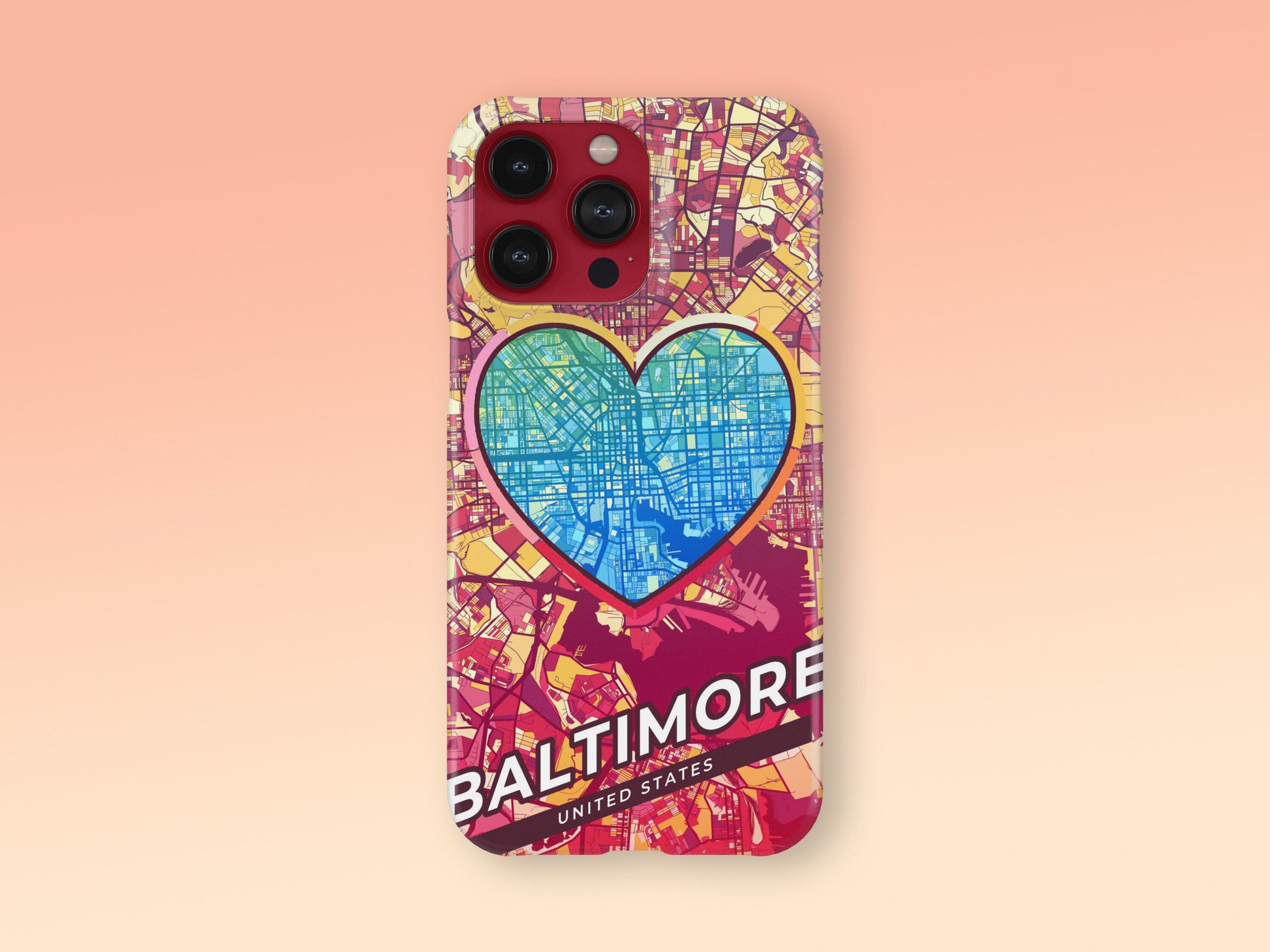 Baltimore Maryland slim phone case with colorful icon. Birthday, wedding or housewarming gift. Couple match cases. 2