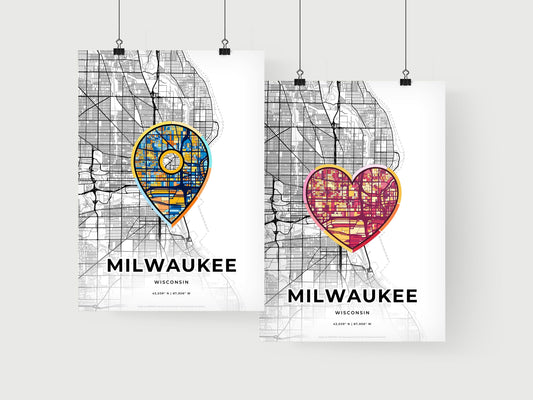 Milwaukee Wisconsin art print for couples