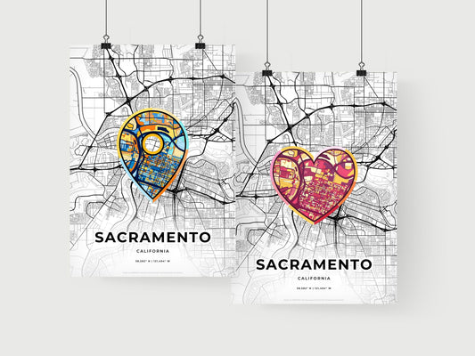 Sacramento California art print for couples