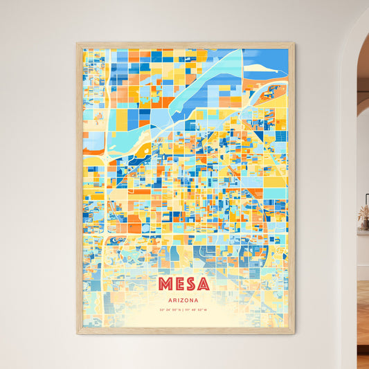 Colorful Mesa Arizona Fine Art Map Blue Orange