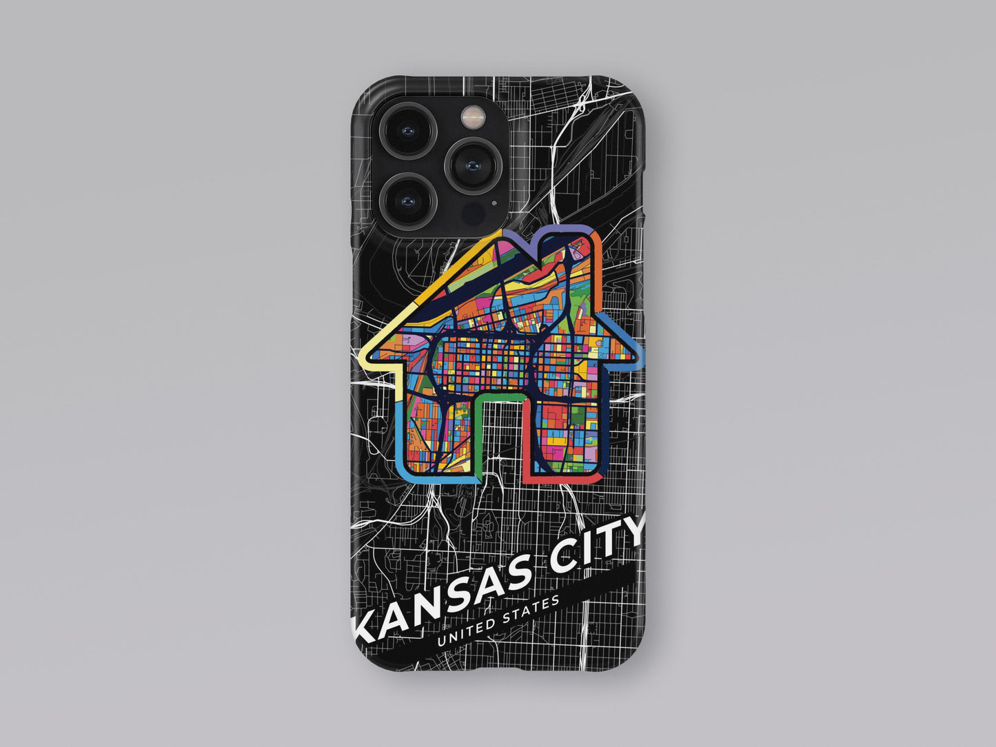 Kansas City Missouri slim phone case with colorful icon. Birthday, wedding or housewarming gift. Couple match cases. 3