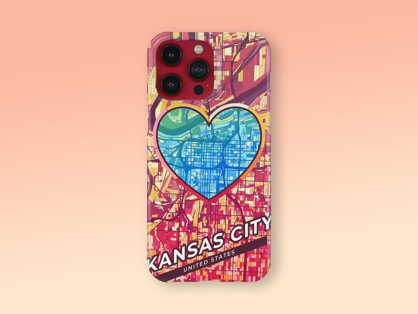 Kansas City Missouri slim phone case with colorful icon. Birthday, wedding or housewarming gift. Couple match cases. 2
