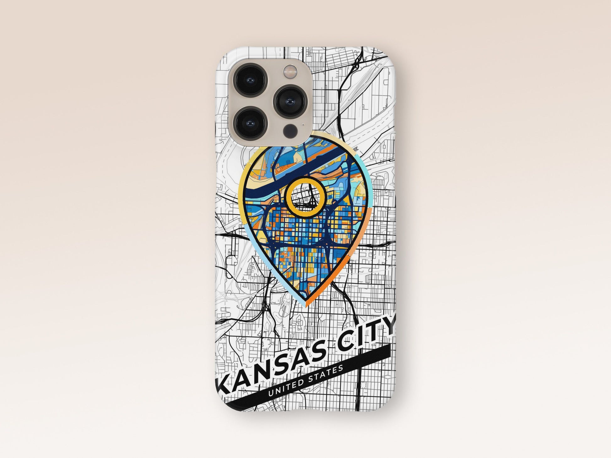 Kansas City Missouri slim phone case with colorful icon. Birthday, wedding or housewarming gift. Couple match cases. 1