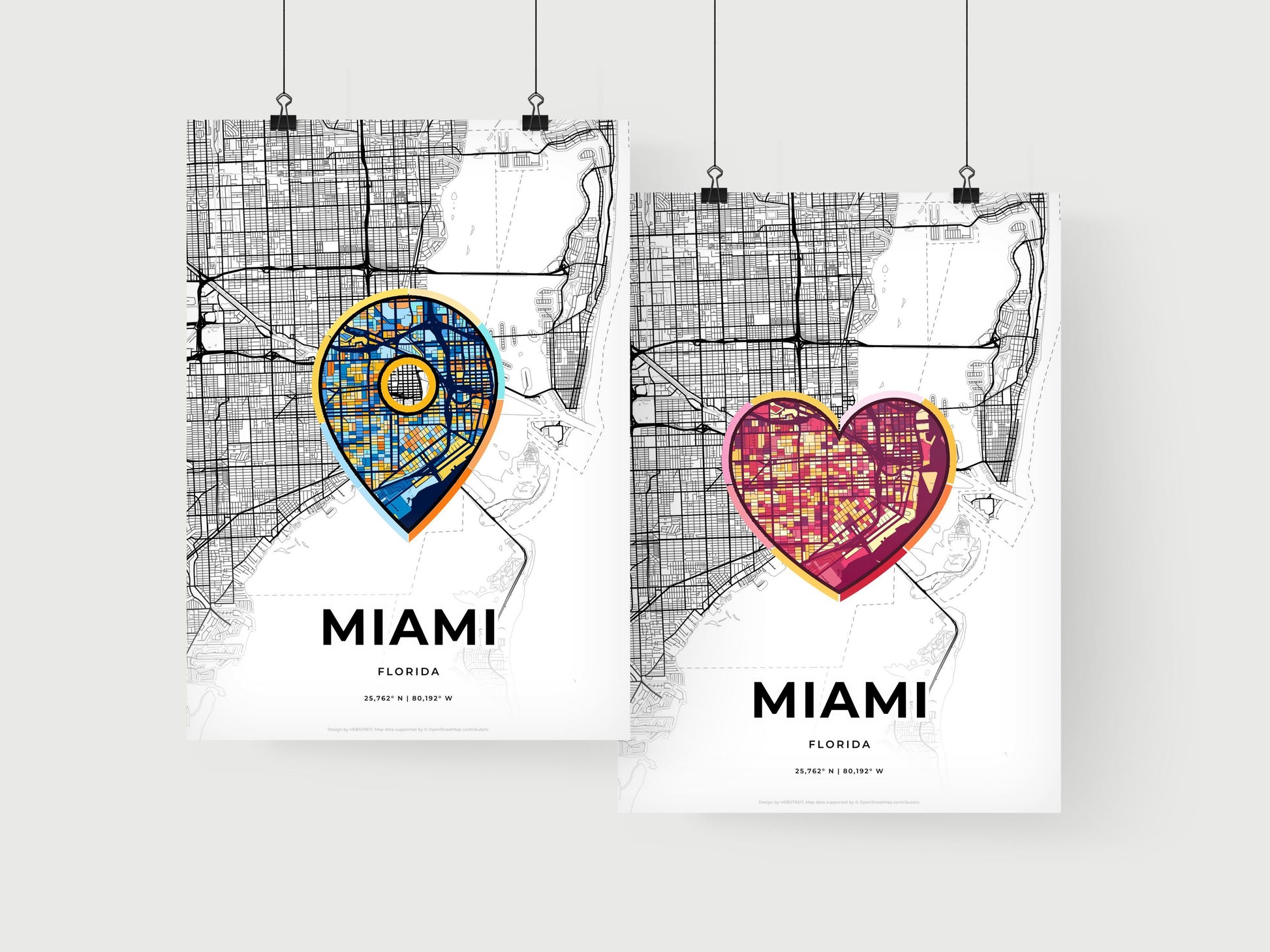 Miami Florida art print for couples