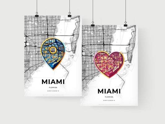 Miami Florida art print for couples