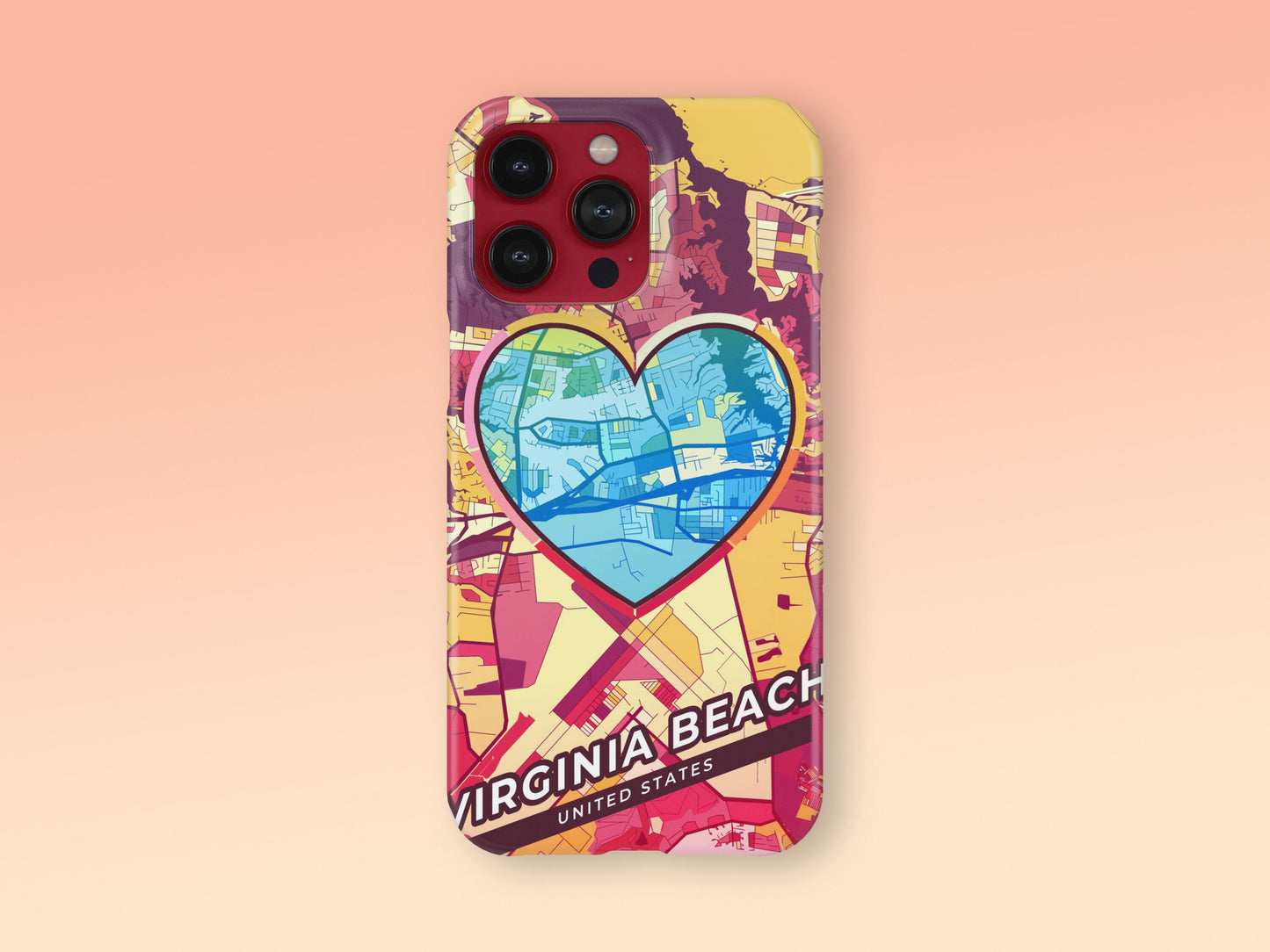 Virginia Beach Virginia slim phone case with colorful icon 2