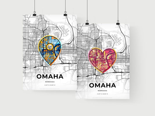 Omaha Nebraska art print for couples