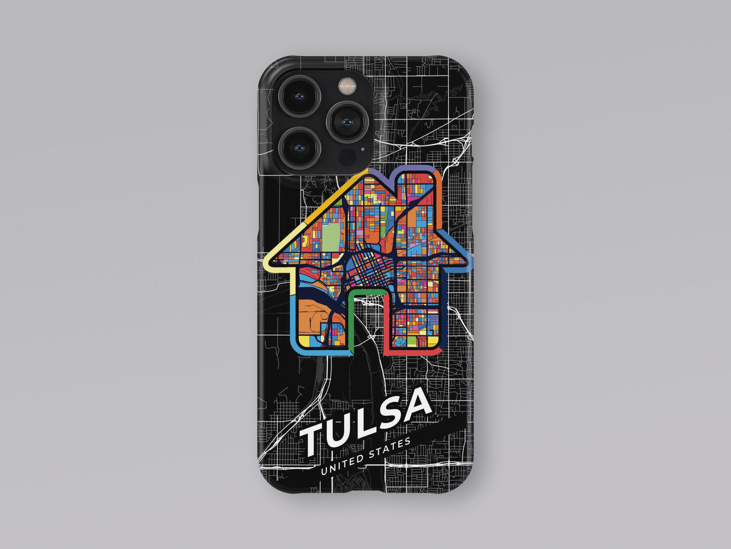 Tulsa Oklahoma slim phone case with colorful icon 3