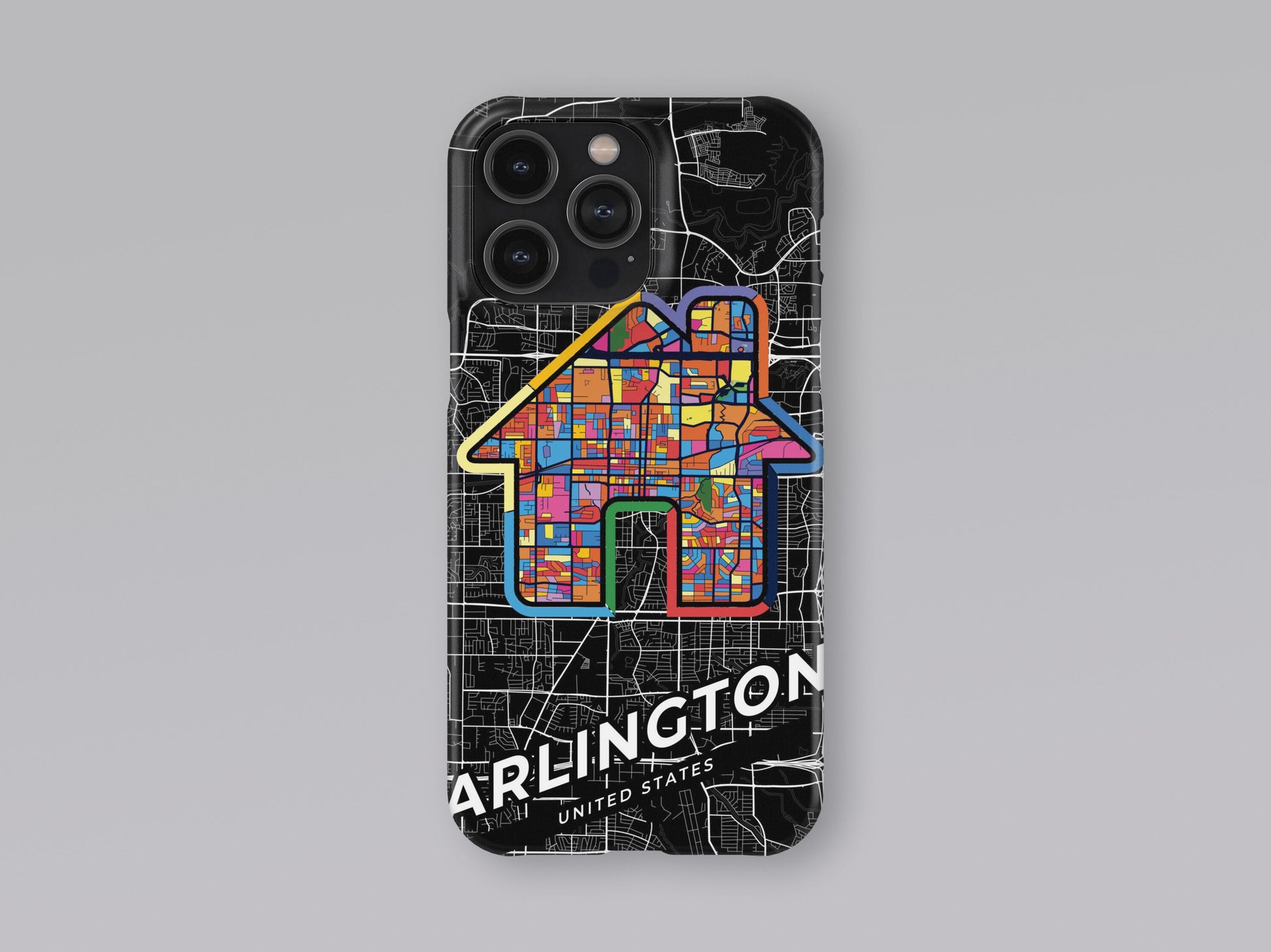 Arlington Texas slim phone case with colorful icon. Birthday, wedding or housewarming gift. Couple match cases. 3