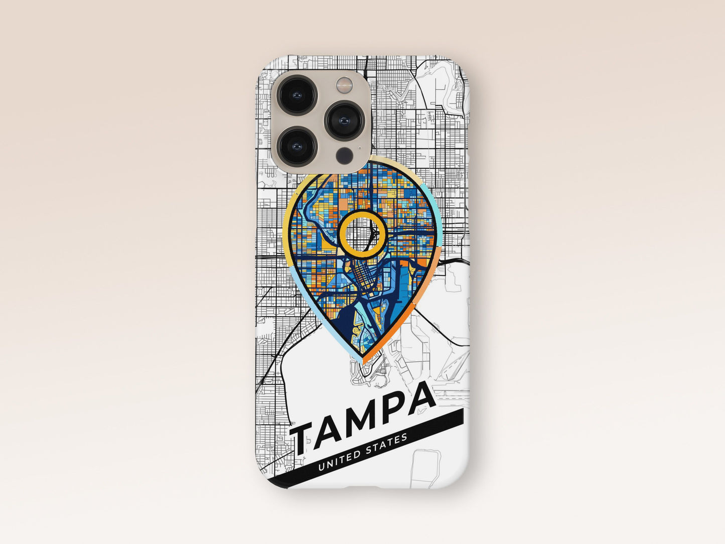 Tampa Florida slim phone case with colorful icon 1