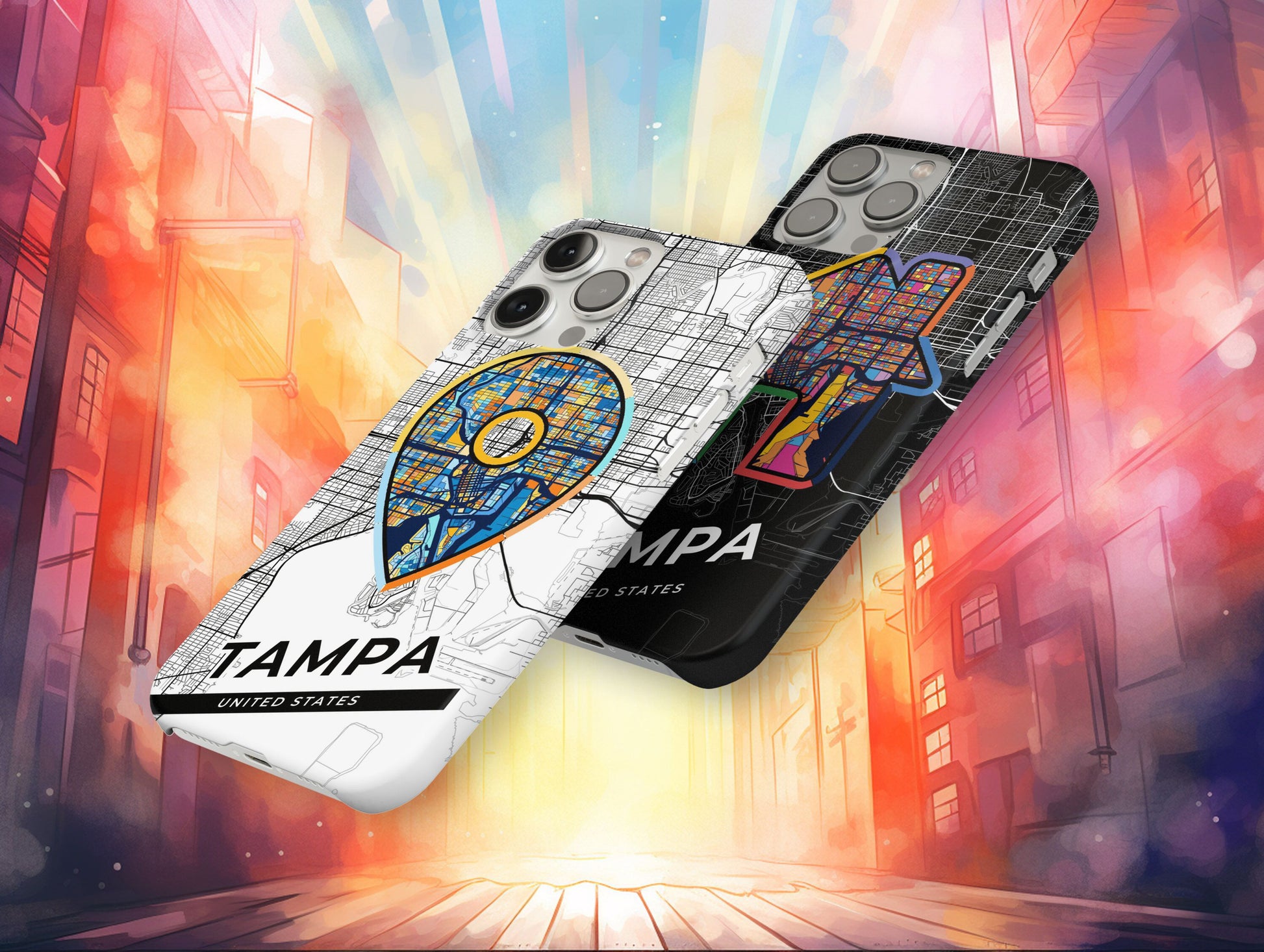 Tampa Florida slim phone case with colorful icon