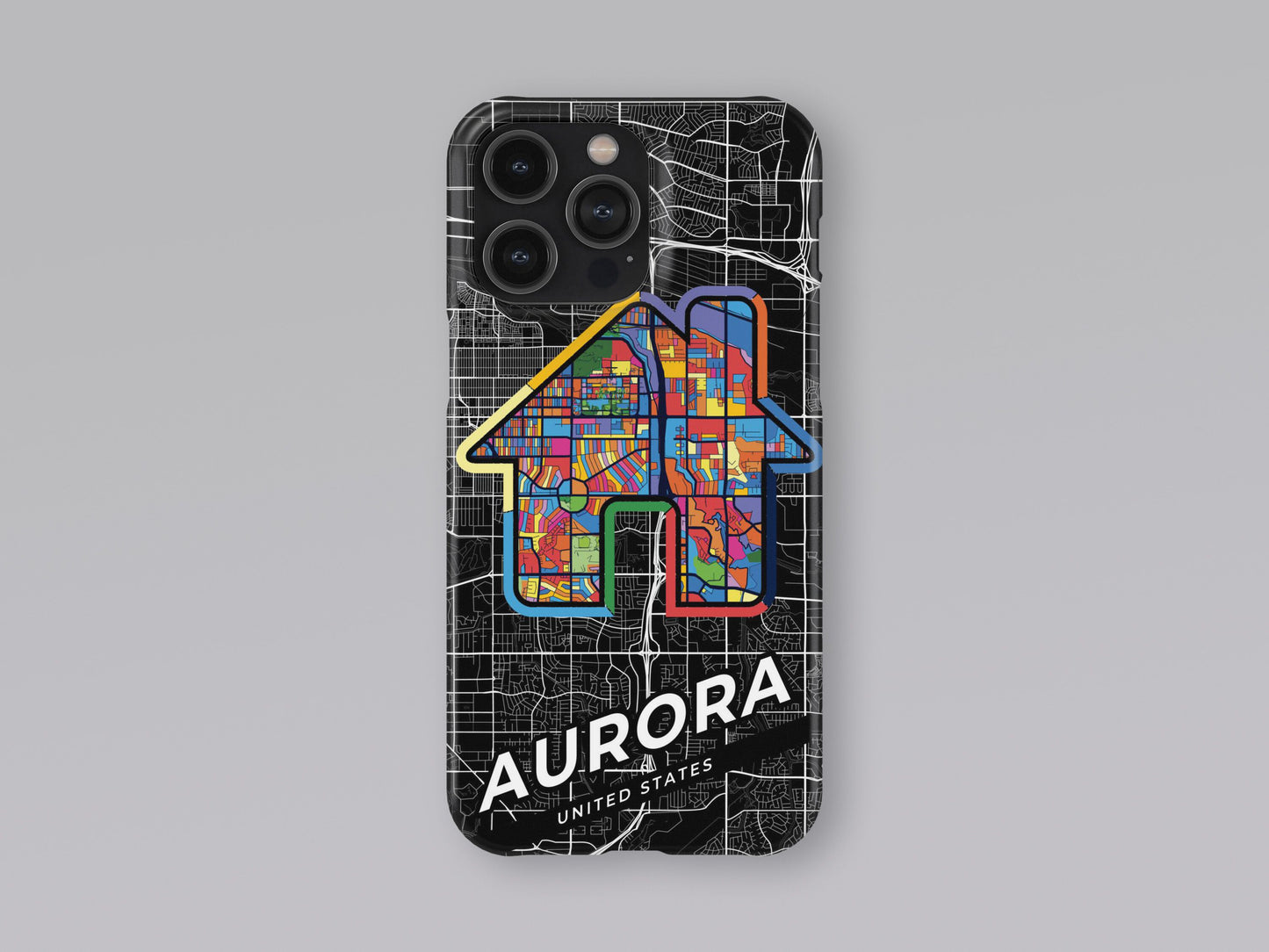 Aurora Colorado slim phone case with colorful icon. Birthday, wedding or housewarming gift. Couple match cases. 3