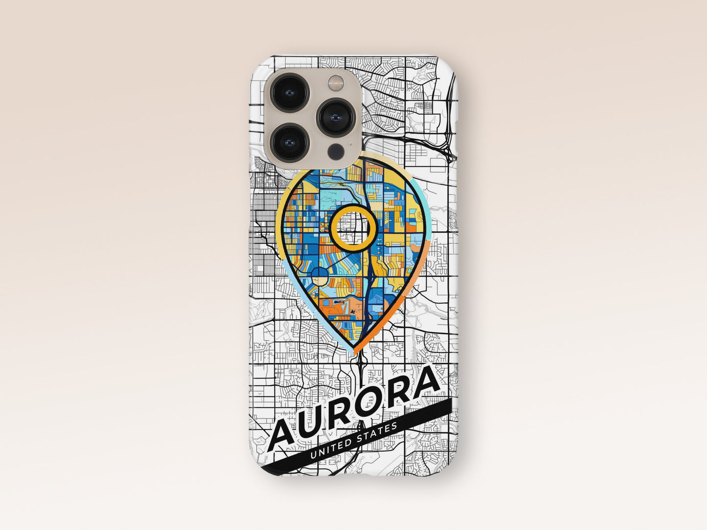 Aurora Colorado slim phone case with colorful icon. Birthday, wedding or housewarming gift. Couple match cases. 1