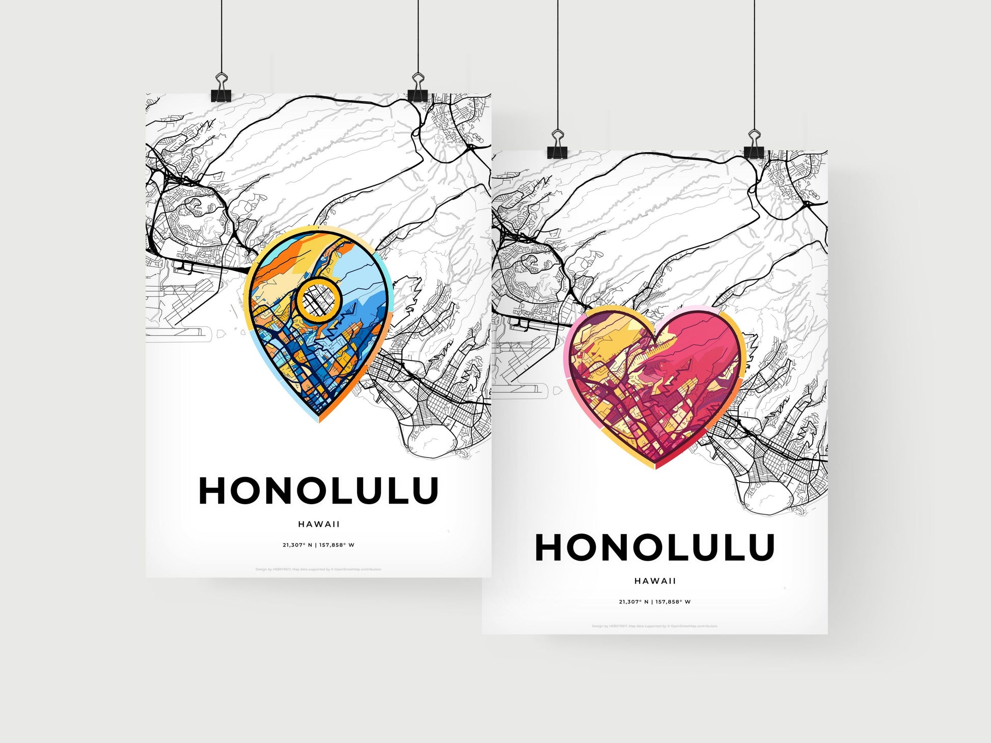 Honolulu Hawaii art print for couples