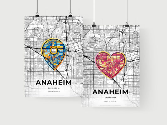 Anaheim California art print for couples