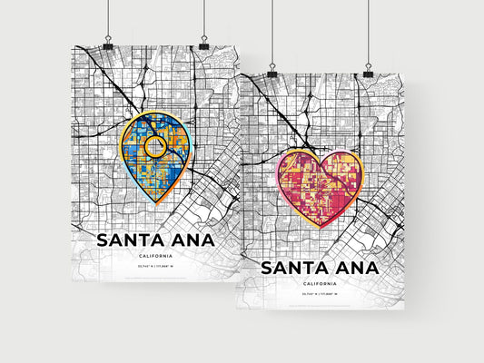 Santa Ana California art print for couples