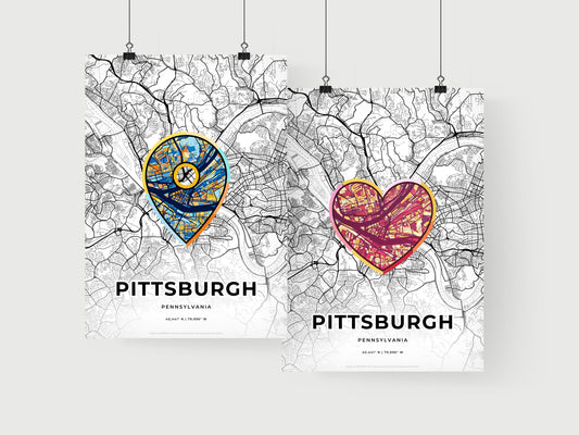Pittsburgh Pennsylvania art print for couples