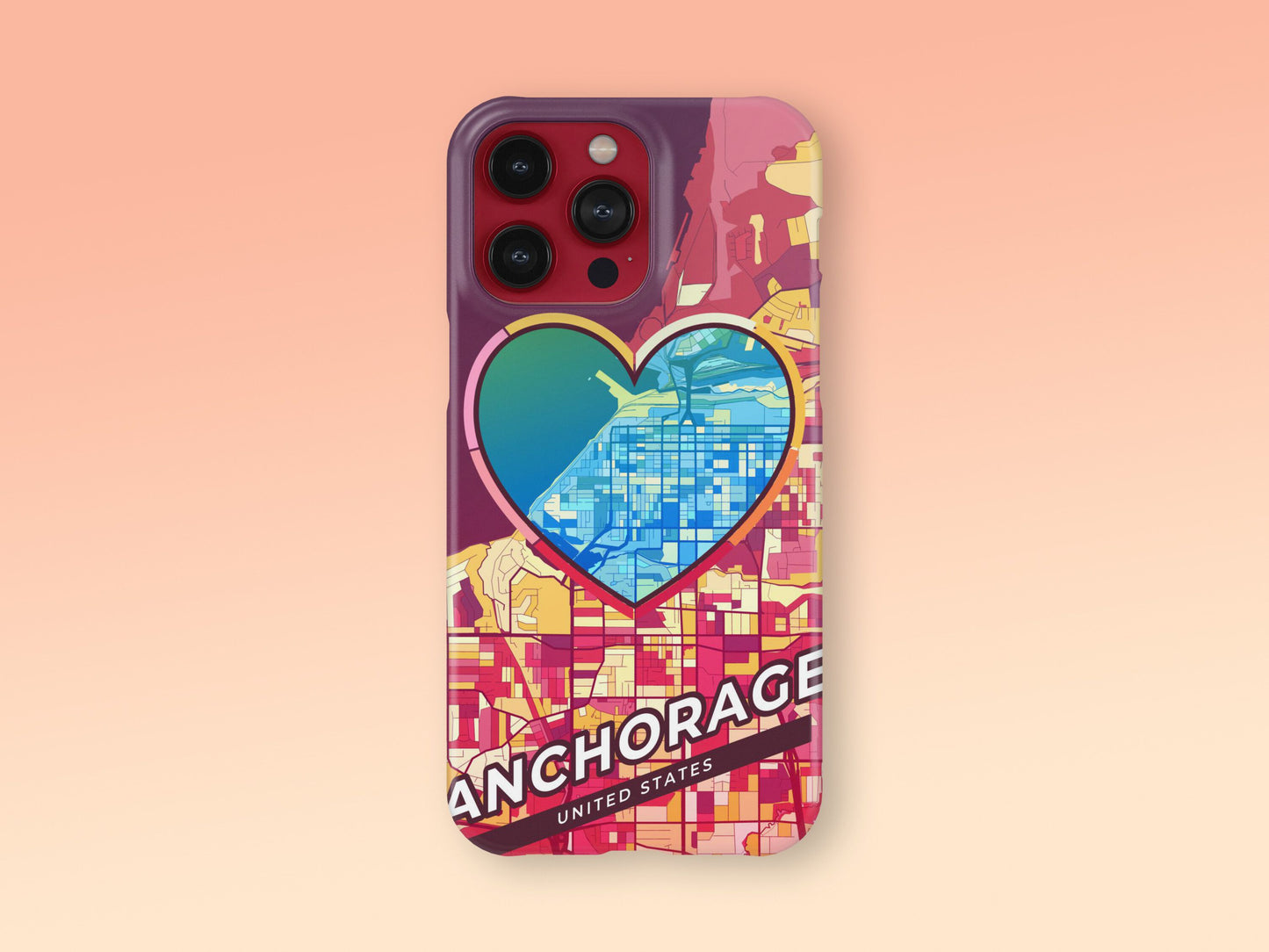 Anchorage Alaska slim phone case with colorful icon. Birthday, wedding or housewarming gift. Couple match cases. 2