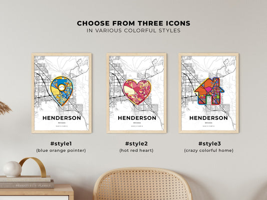 Henderson Nevada maps with colorful icons