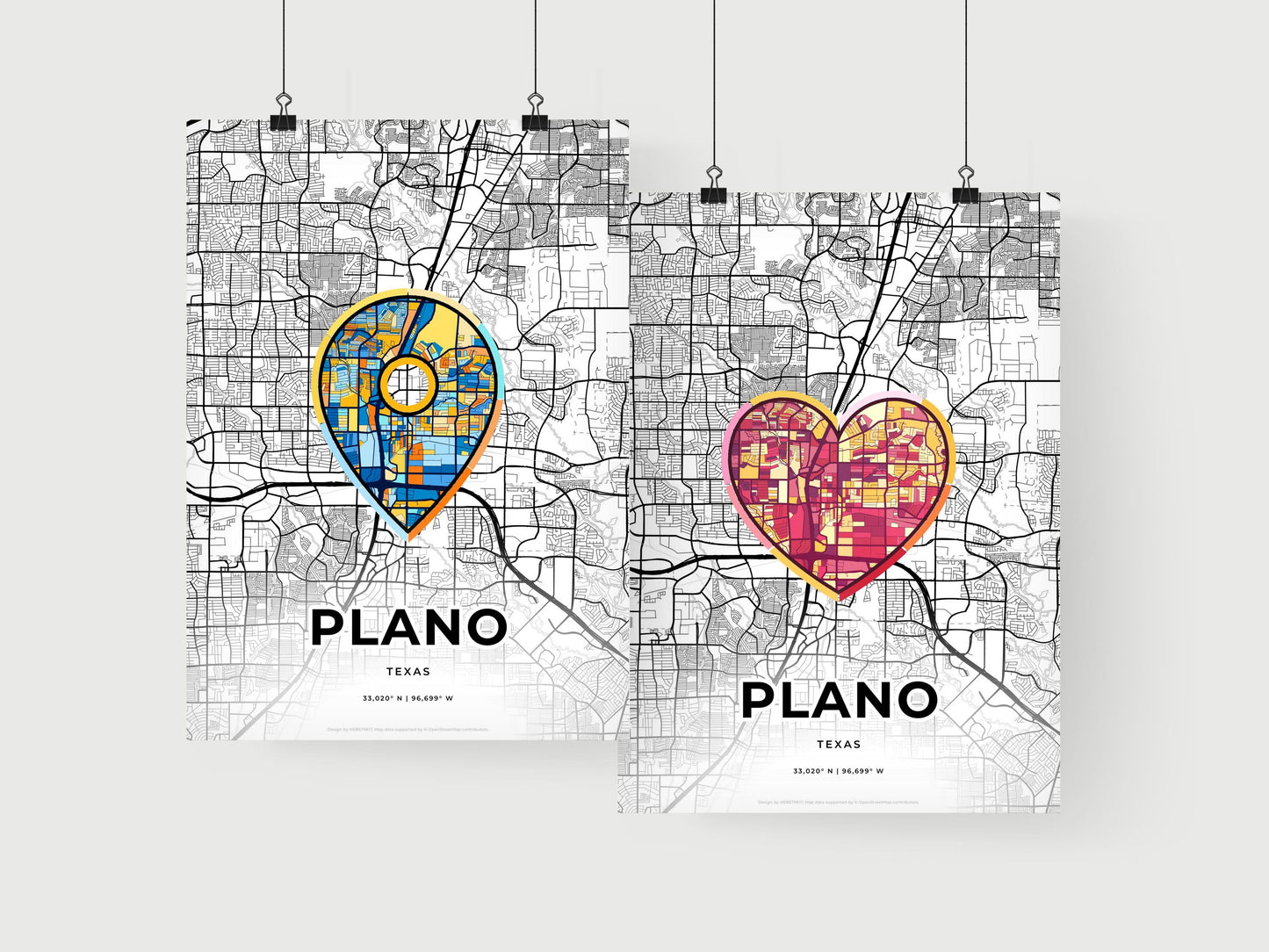 Plano Texas art print for couples
