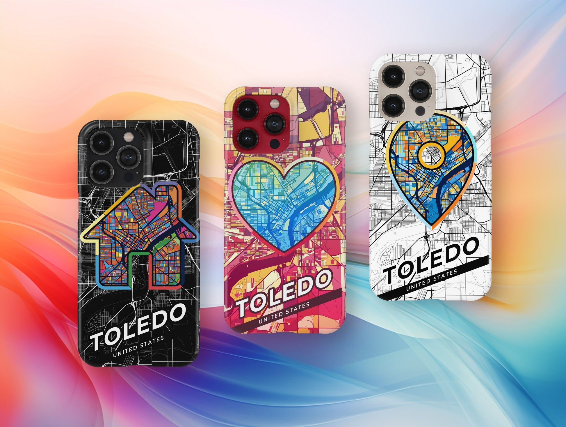 Toledo Ohio slim phone case with colorful icon