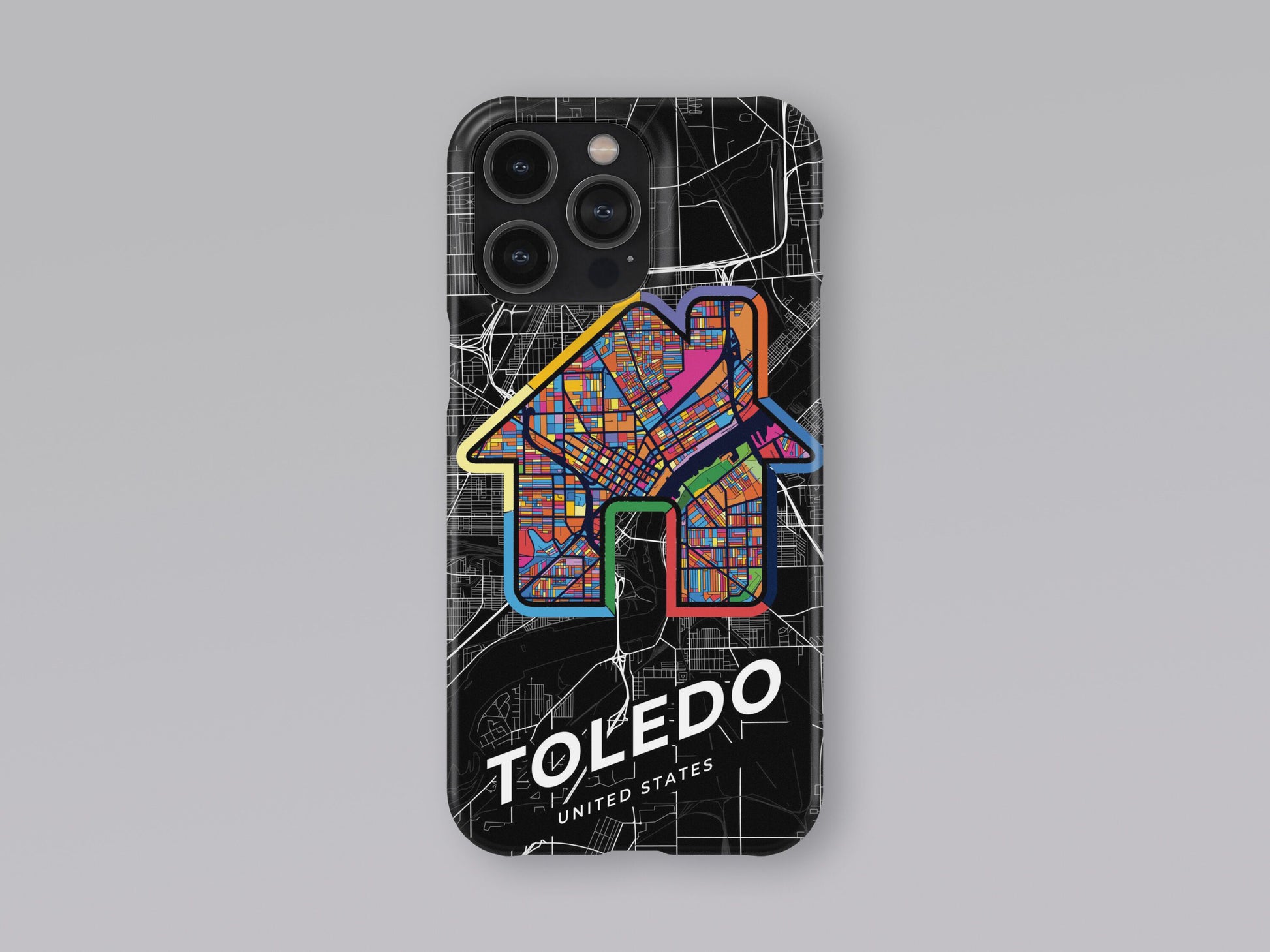 Toledo Ohio slim phone case with colorful icon 3