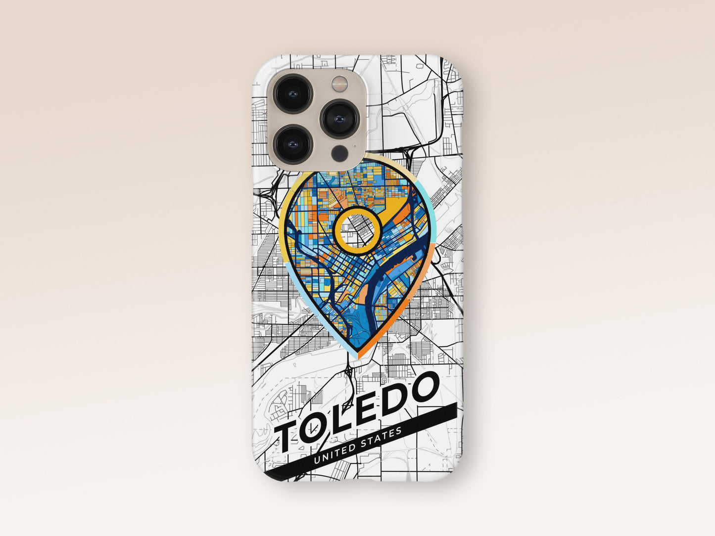Toledo Ohio slim phone case with colorful icon 1