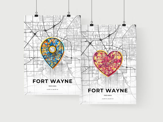 Fort Wayne Indiana art print for couples