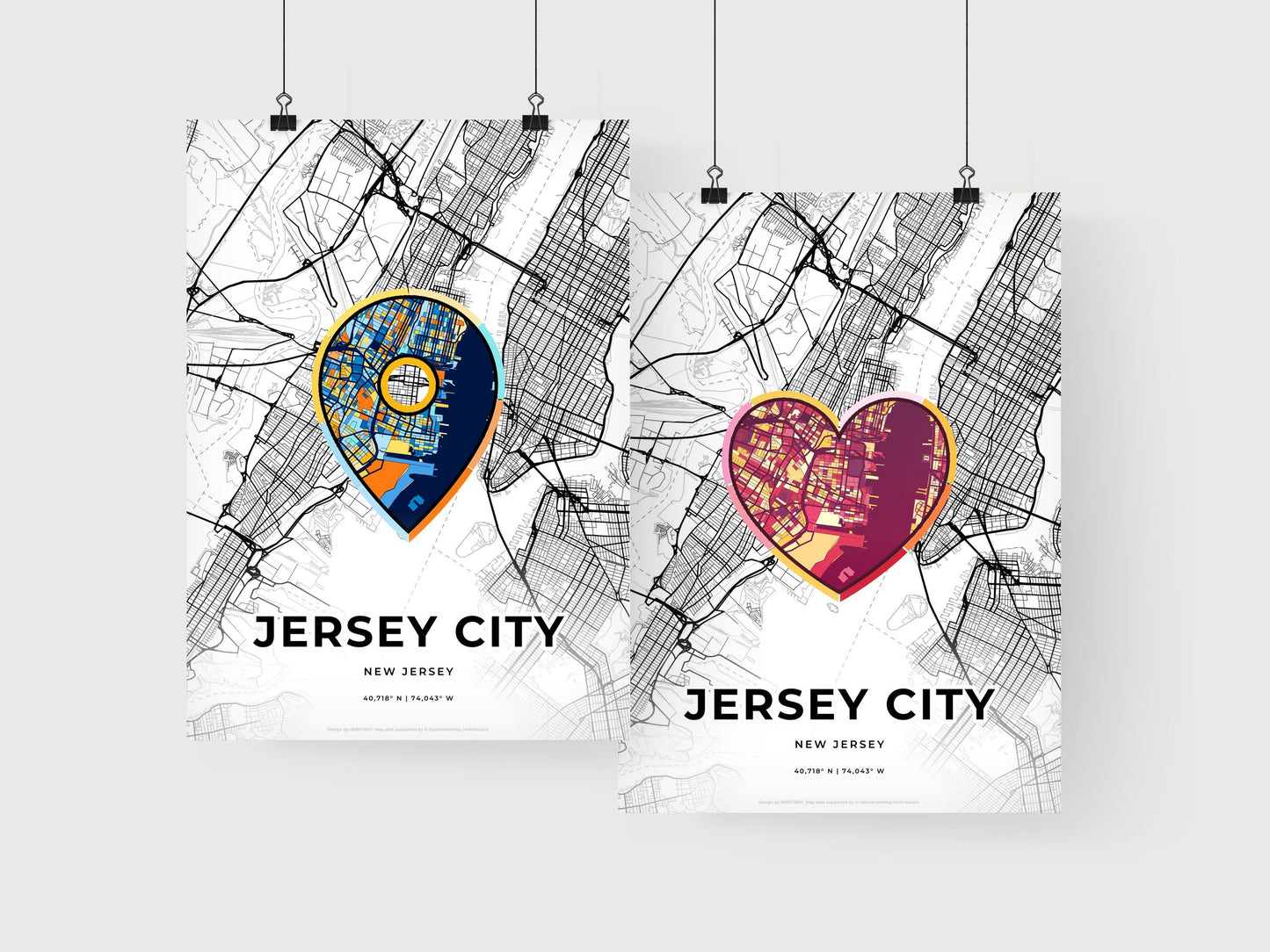 Jersey City New Jersey art print for couples