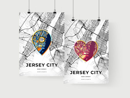 Jersey City New Jersey art print for couples