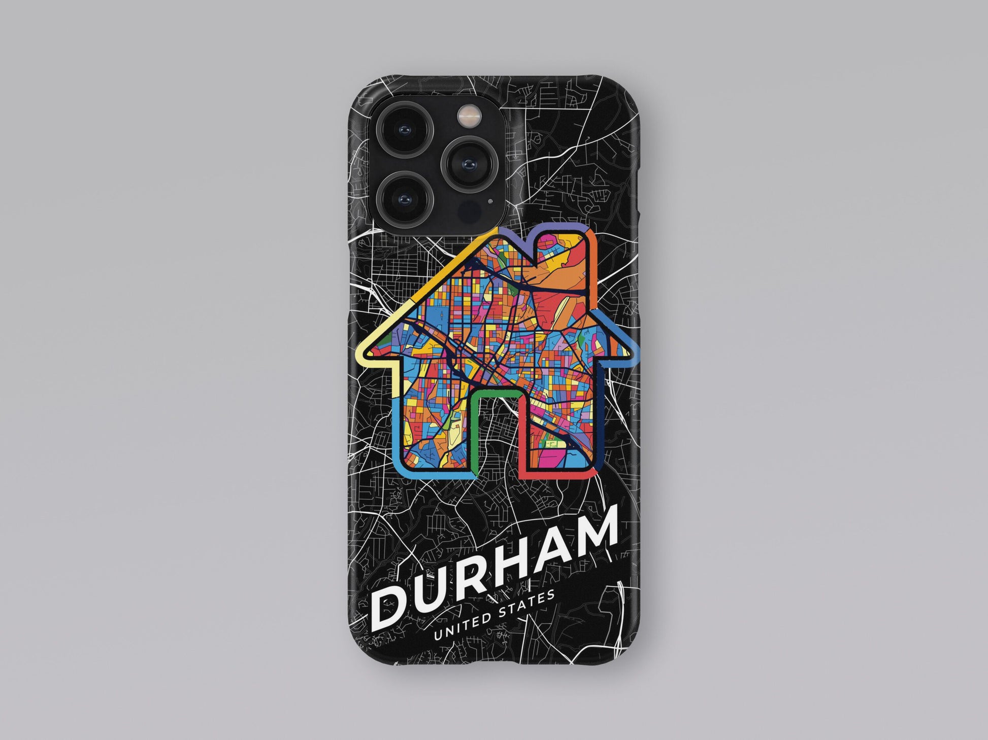 Durham North Carolina slim phone case with colorful icon. Birthday, wedding or housewarming gift. Couple match cases. 3