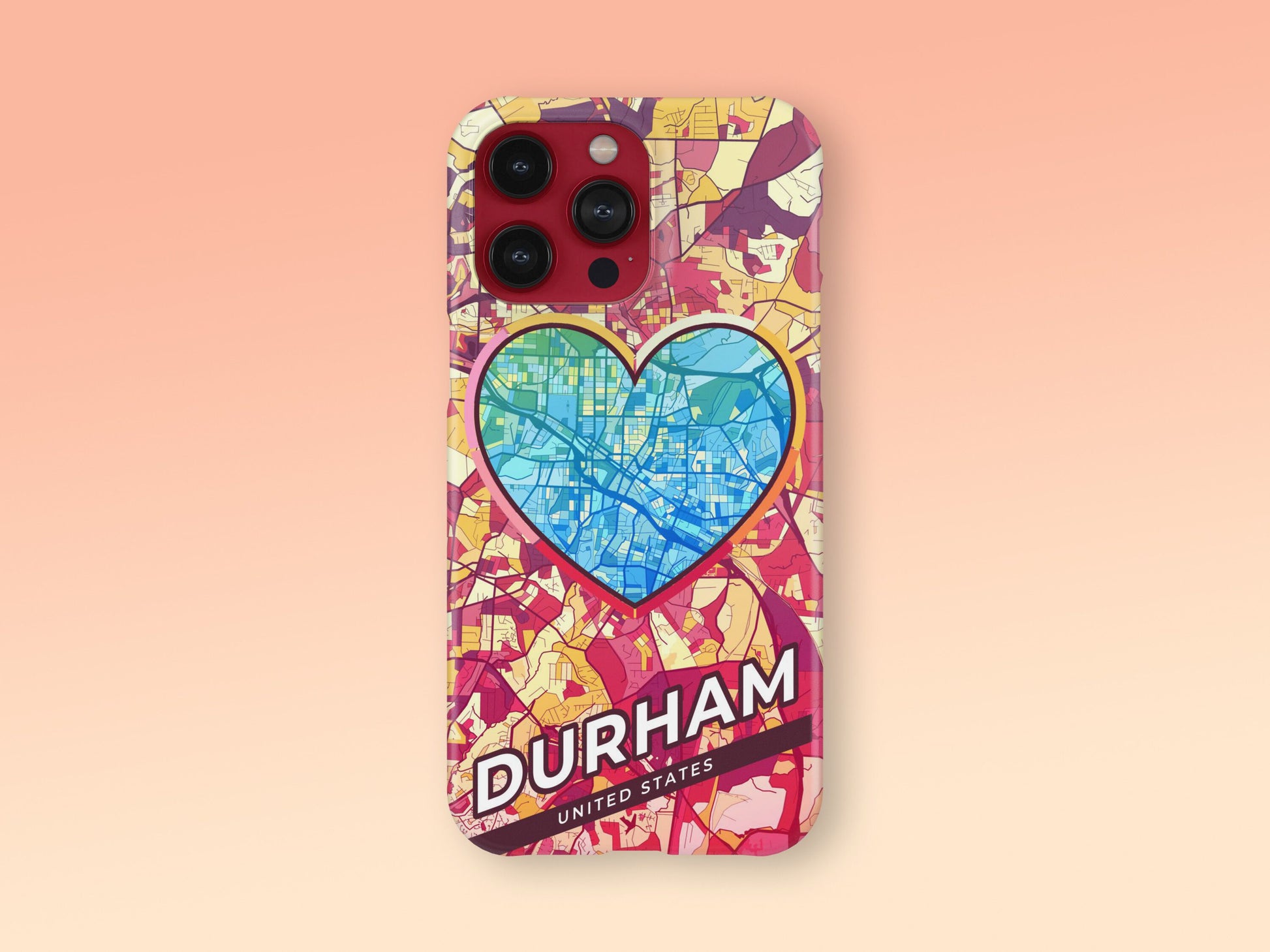 Durham North Carolina slim phone case with colorful icon. Birthday, wedding or housewarming gift. Couple match cases. 2