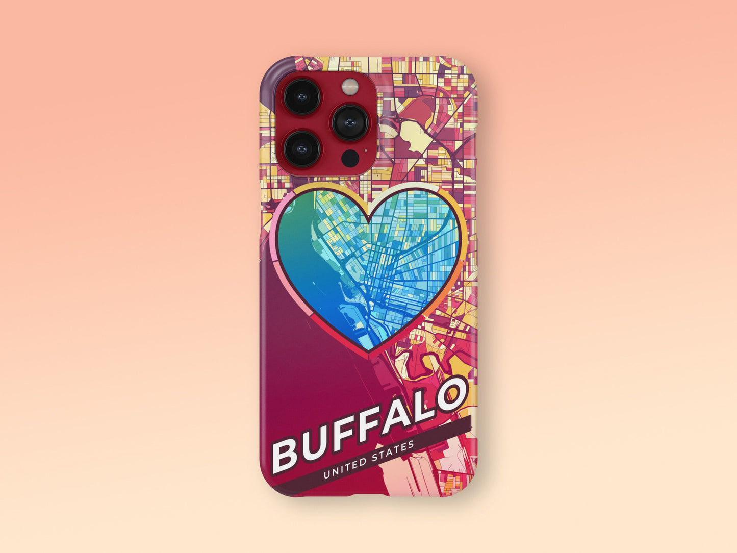 Buffalo New York slim phone case with colorful icon. Birthday, wedding or housewarming gift. Couple match cases. 2