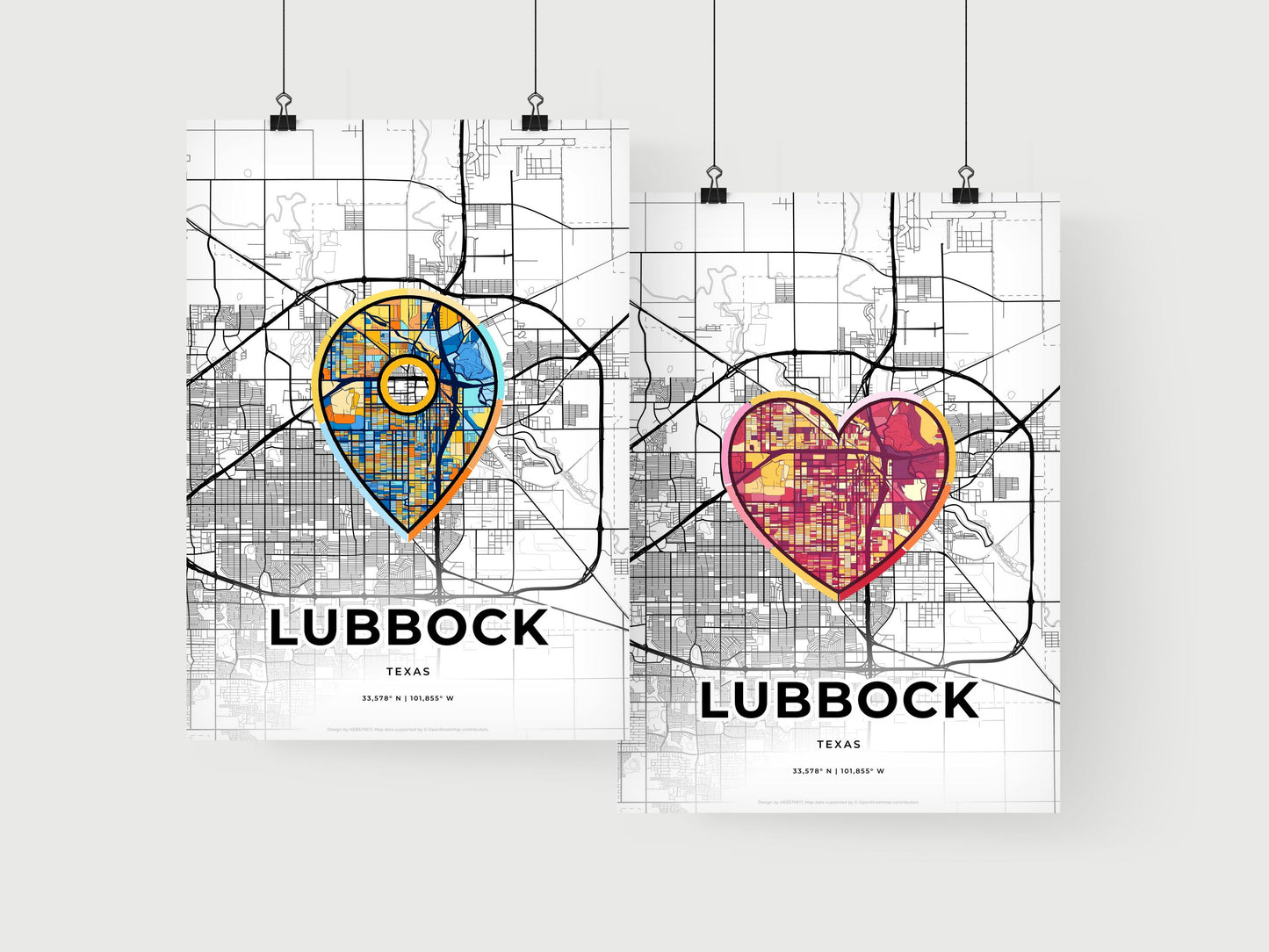 Lubbock Texas art print for couples