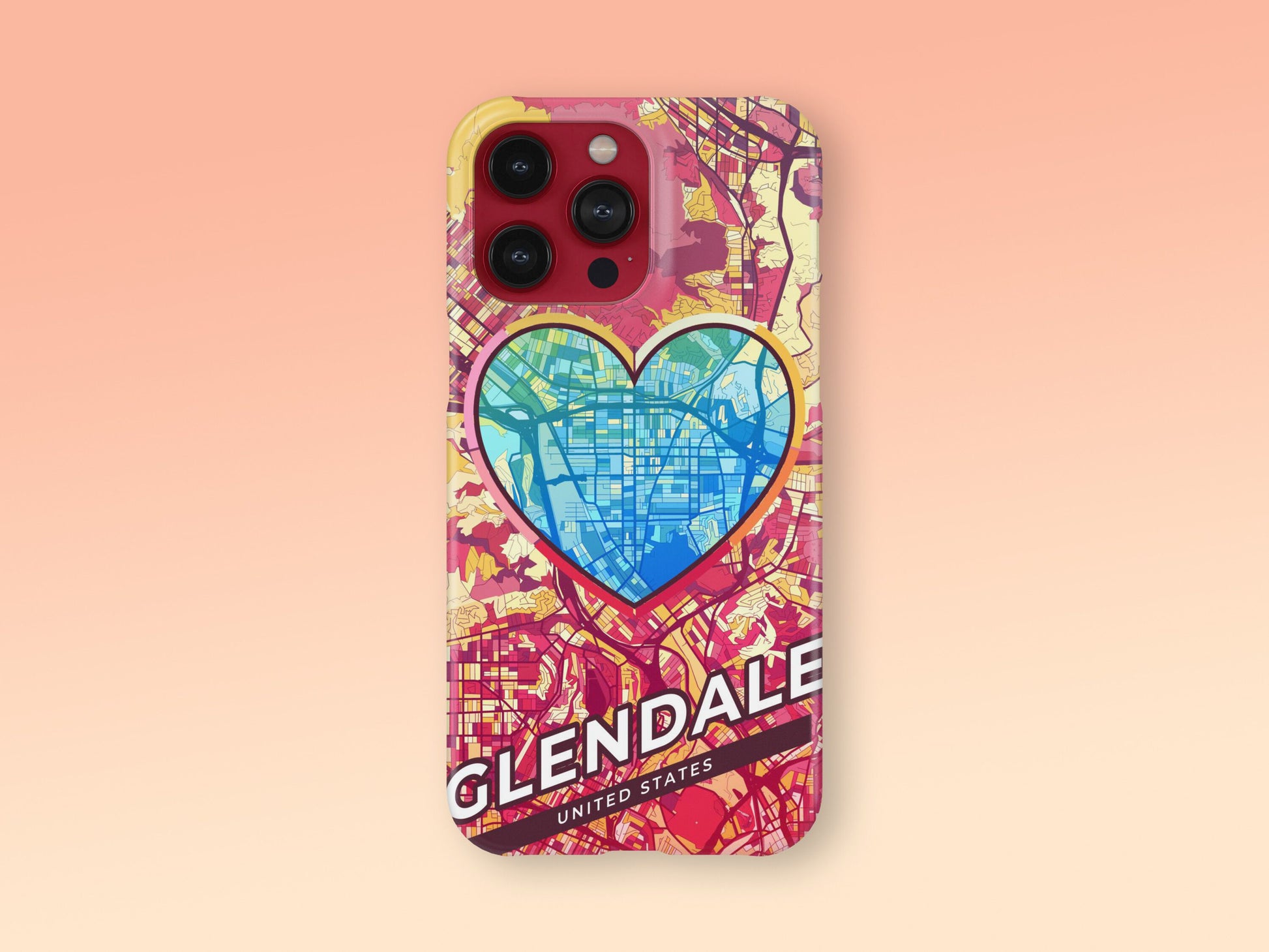 Glendale Arizona slim phone case with colorful icon. Birthday, wedding or housewarming gift. Couple match cases. 2
