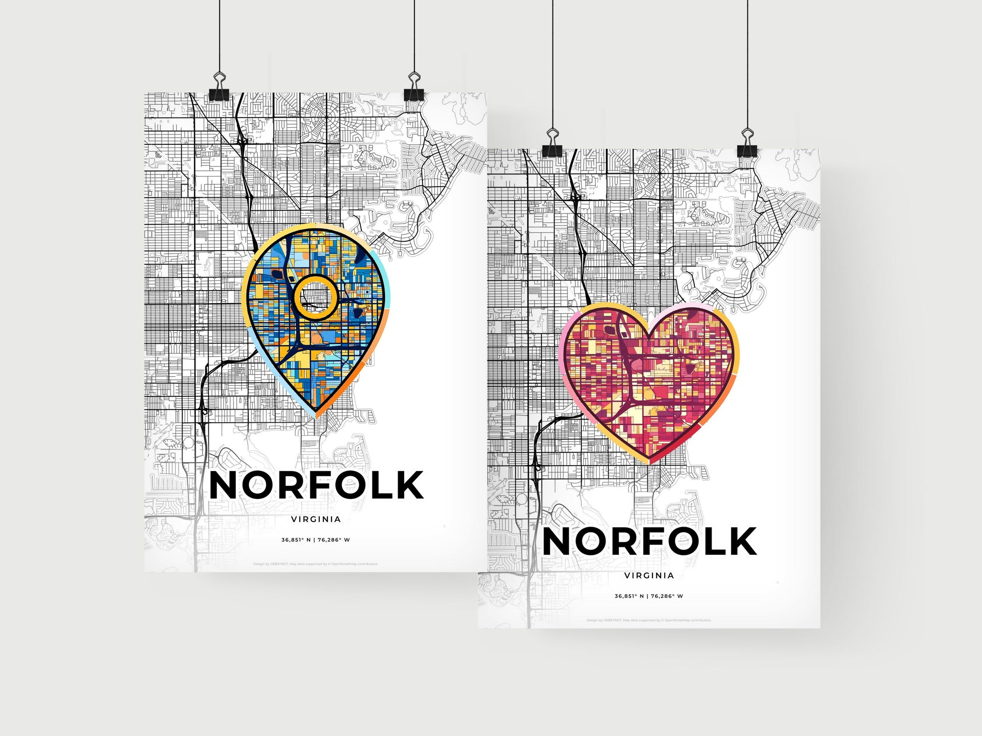 Norfolk Virginia art print for couples
