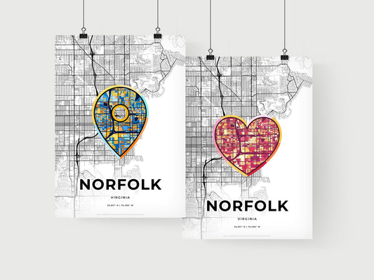 Norfolk Virginia art print for couples