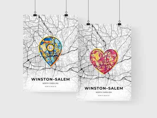 Winston–Salem North Carolina art print for couples