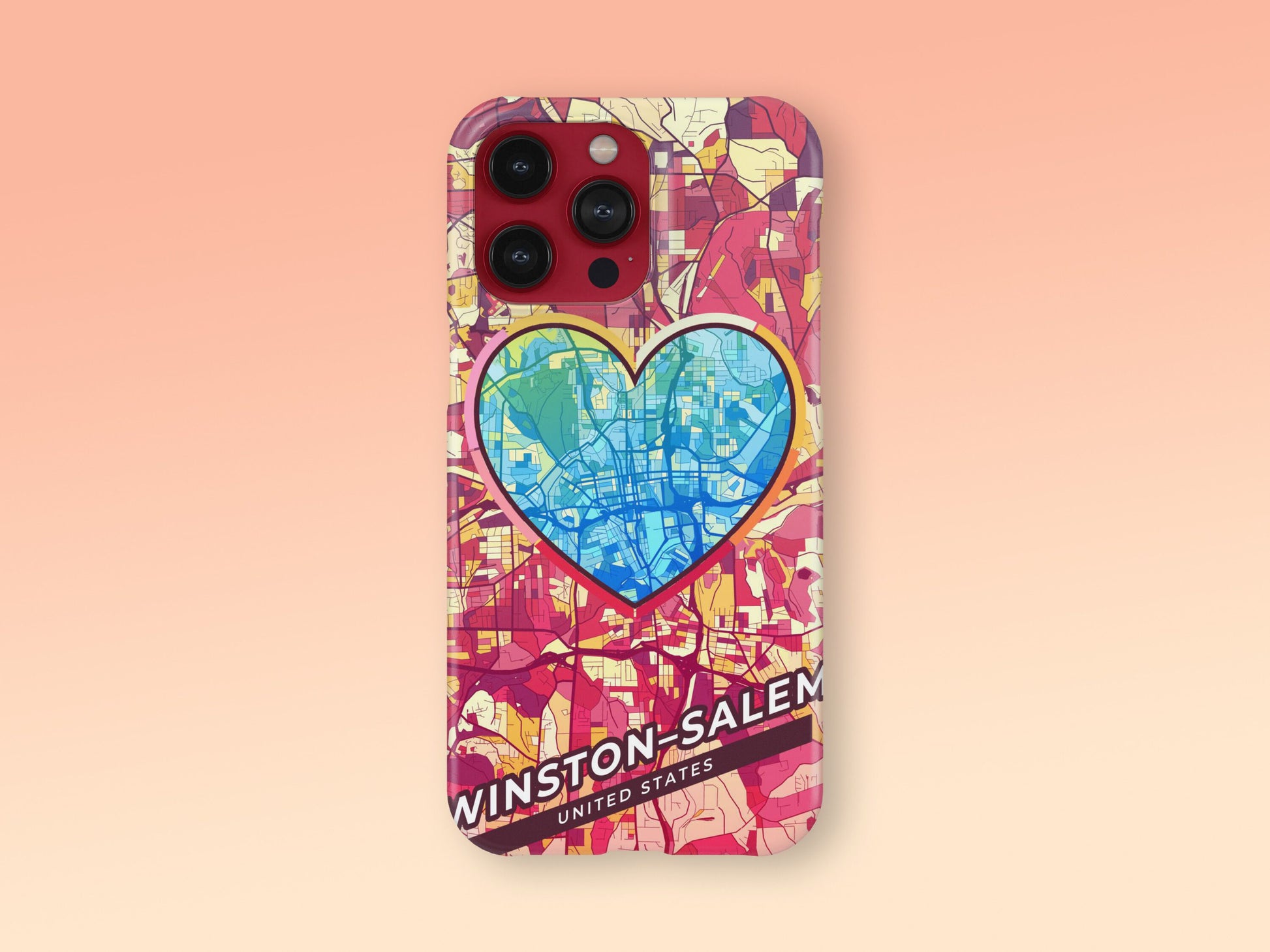 Winston–Salem North Carolina slim phone case with colorful icon 2