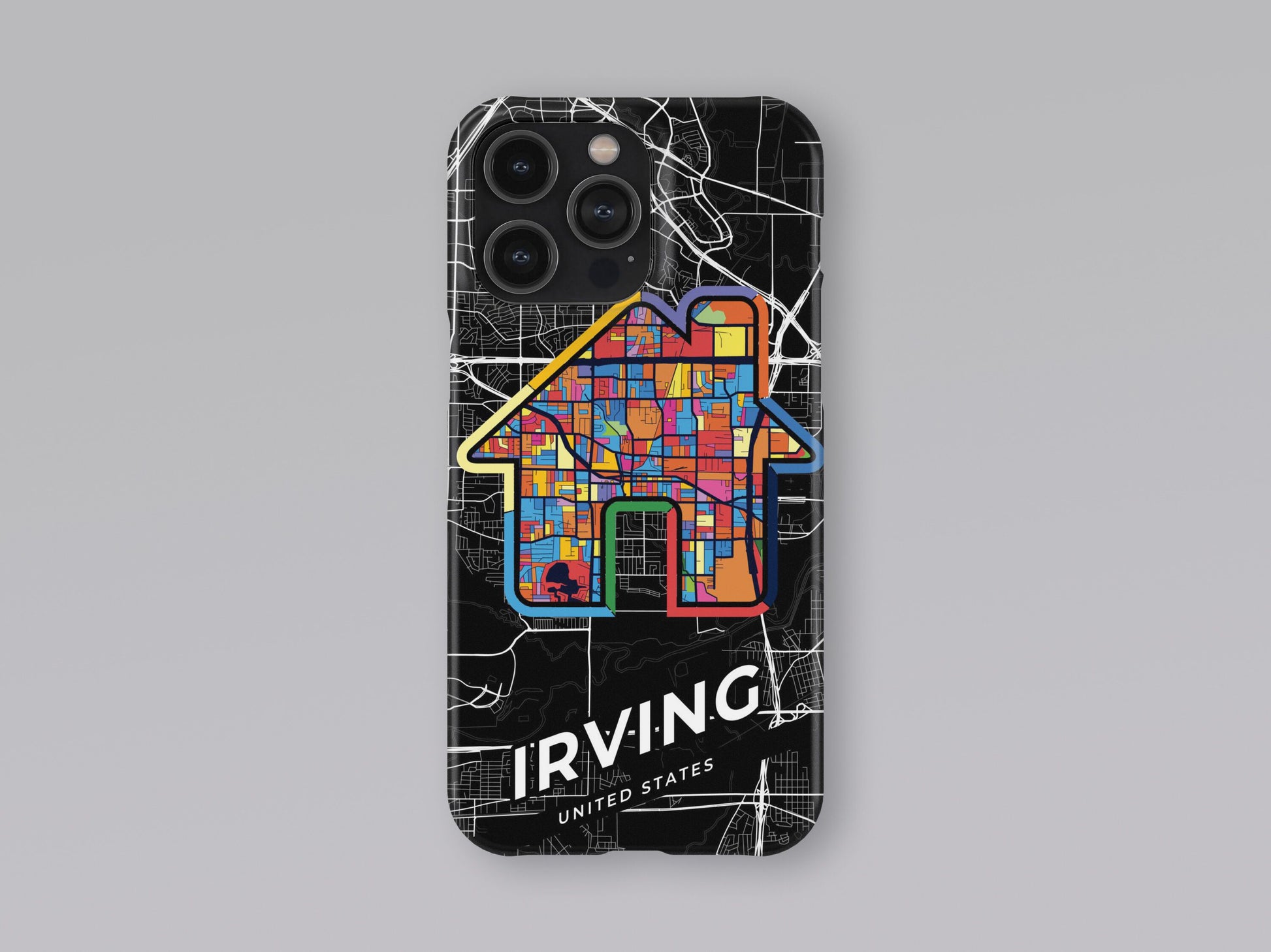 Irving Texas slim phone case with colorful icon. Birthday, wedding or housewarming gift. Couple match cases. 3