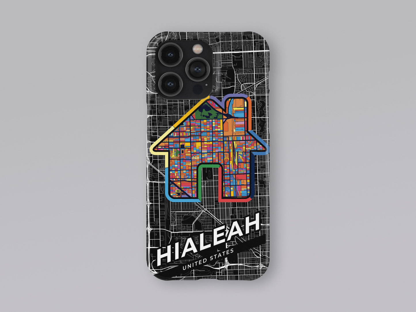 Hialeah Florida slim phone case with colorful icon. Birthday, wedding or housewarming gift. Couple match cases. 3