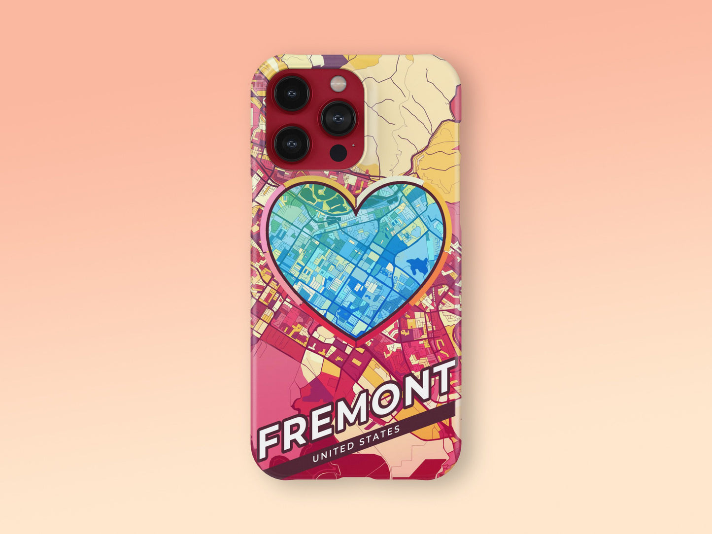Fremont California slim phone case with colorful icon. Birthday, wedding or housewarming gift. Couple match cases. 2
