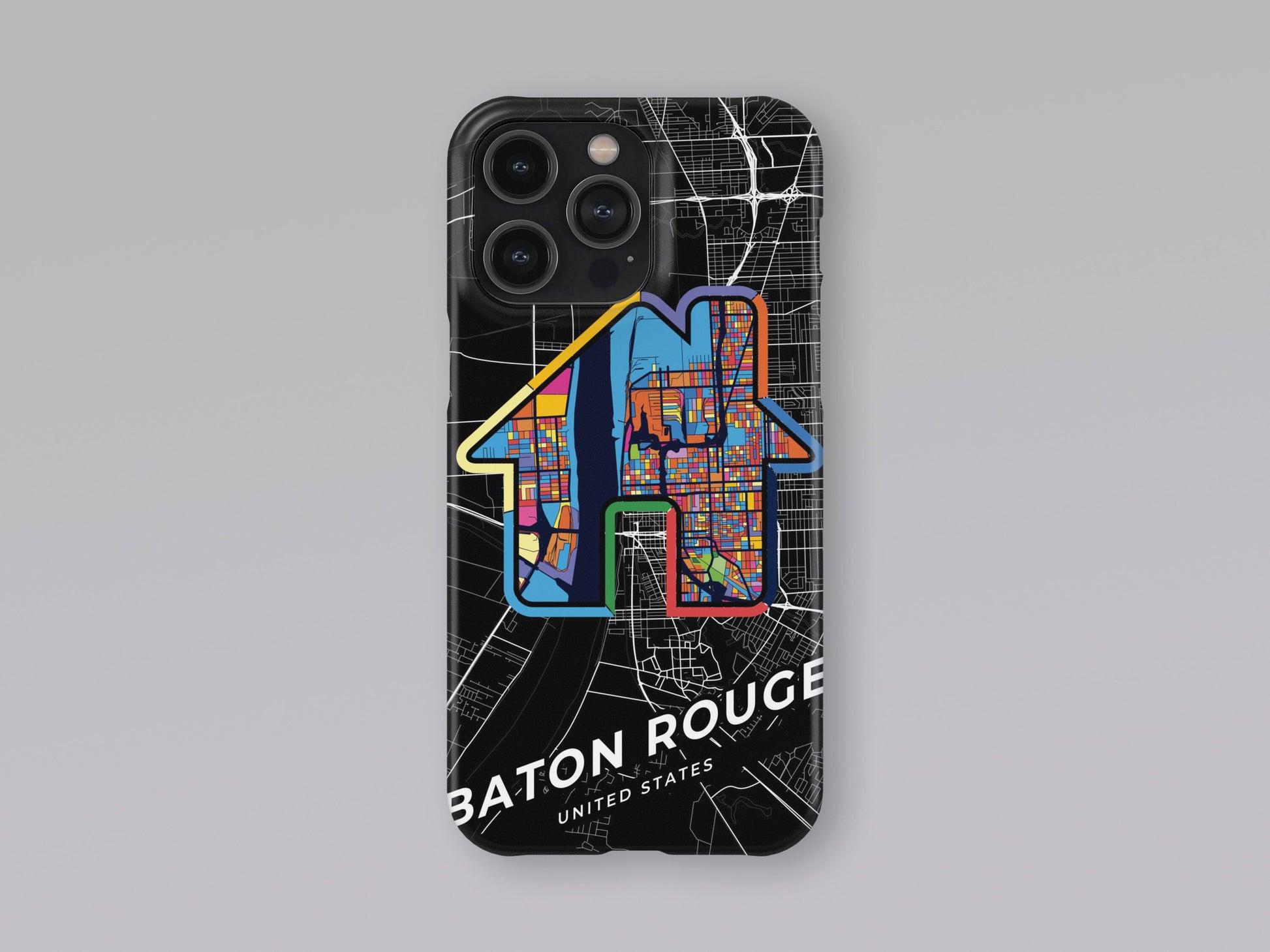 Baton Rouge Louisiana slim phone case with colorful icon. Birthday, wedding or housewarming gift. Couple match cases. 3